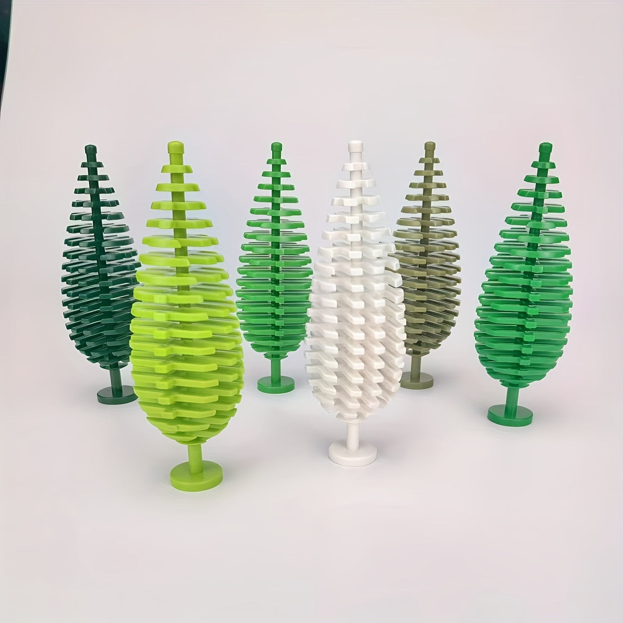 2 PCS Street Scene City Greenery Forest MOC Pine Spruce Fir Tree Models
