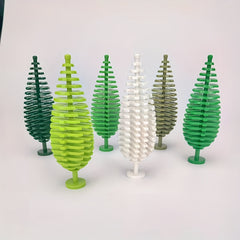 2 PCS Street Scene City Greenery Forest MOC Pine Spruce Fir Tree Models