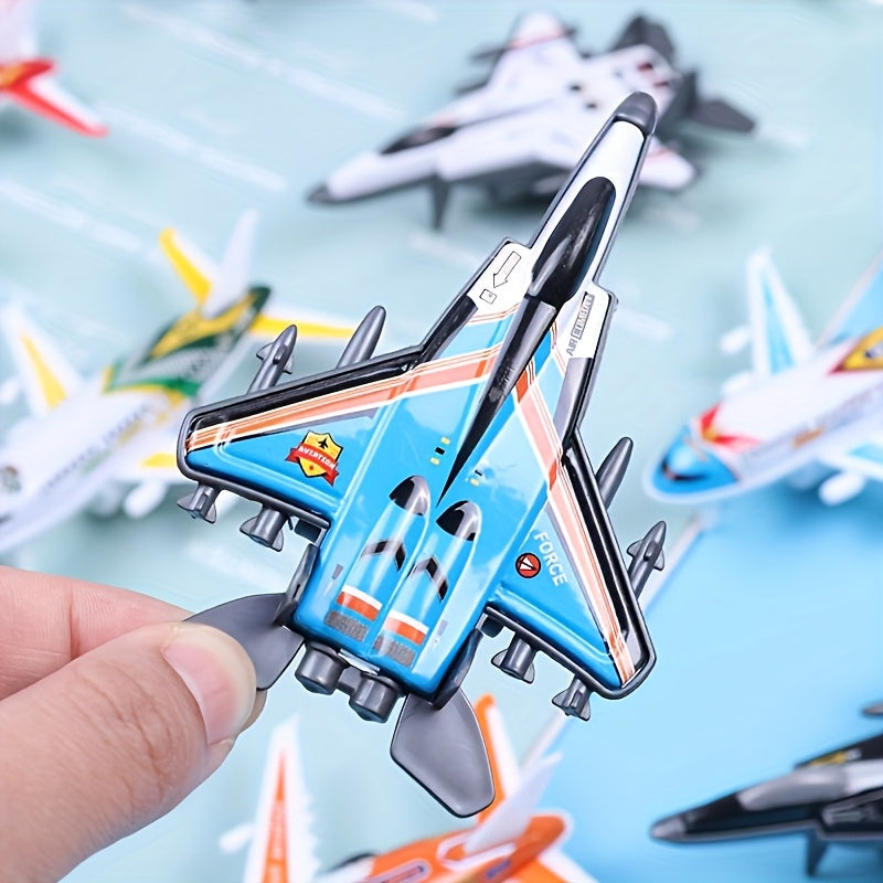 Mini Inertial Power Metal Airplane Toy - Durable Alloy Structure