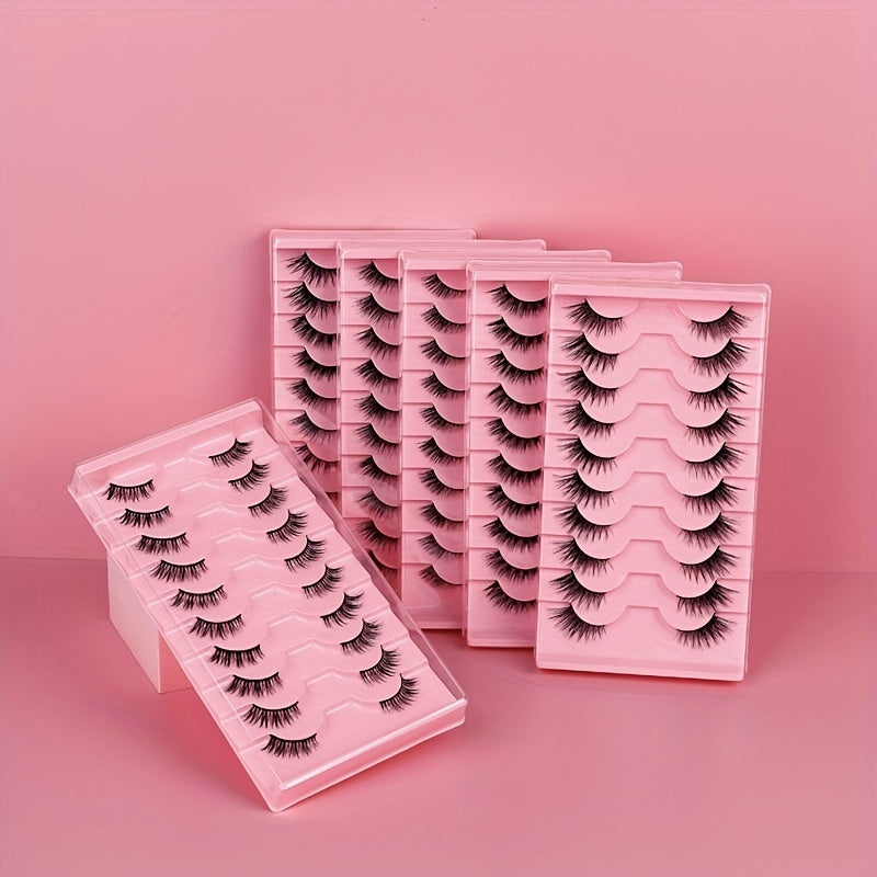 10 Pairs Fox Eye Style Natural False Eyelashes