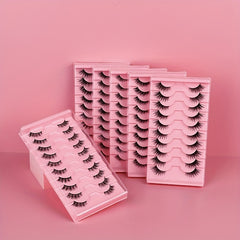 10 Pairs Fox Eye Style Natural False Eyelashes