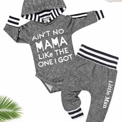Baby Boys' Striped Hooded Romper & Pants Set
