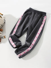 Girls Corduroy Thickened Jogger Pants for Winter