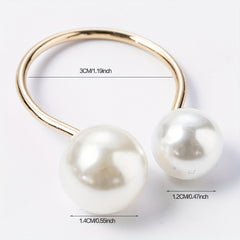 12pcs Pearl Metal Napkin Rings Hollow Christmas Decoration