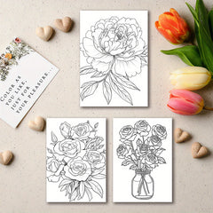 Flower Painting Coloring Book Perfect Gift for Adults Various Festivals