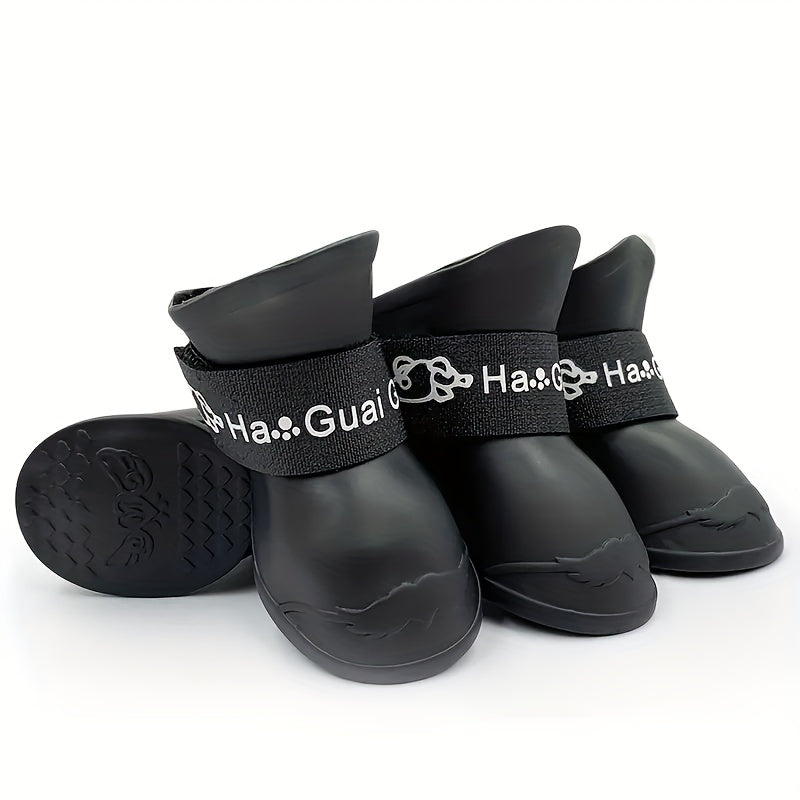 4pcs Waterproof Dog Shoes Non-slip Anti-dirty Dog Boots