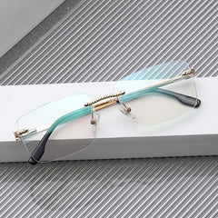 Rimless Sunglasses with Outer Packaging and Glasses Case