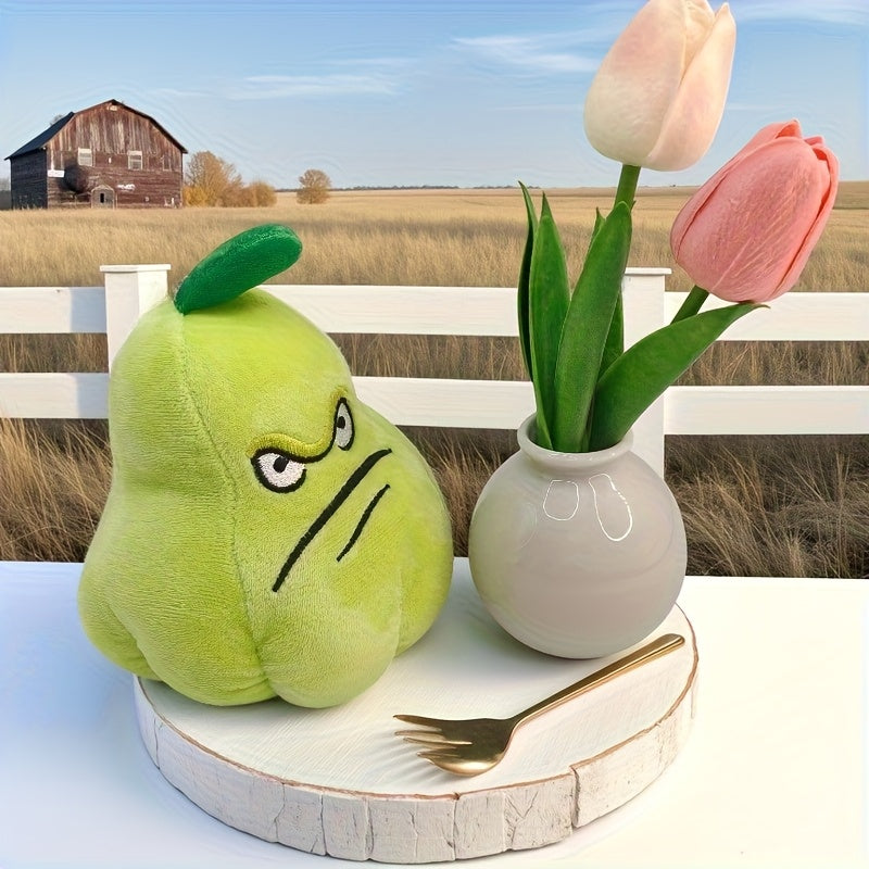 Green Plant Series Ugly Expression Plush Doll with Leaves & Flowers