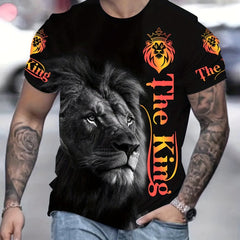 Lion & The KING Men's Graphic Crew Neck T shirt