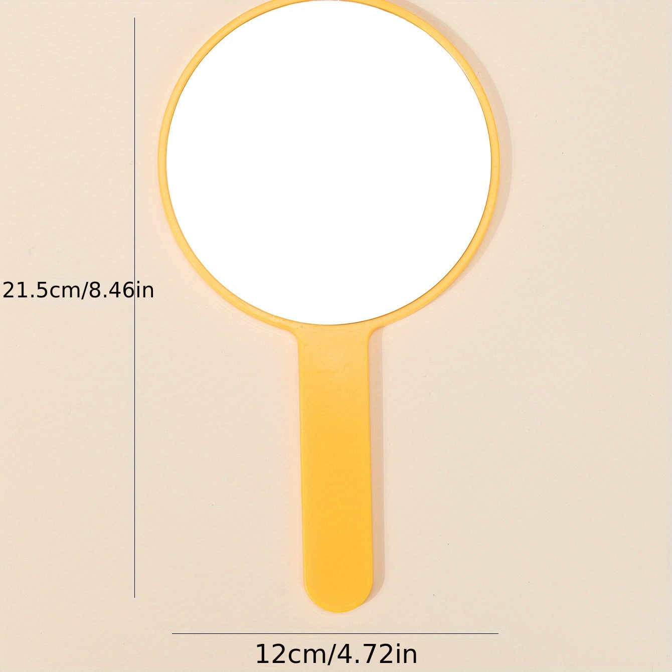 Yellow Round Hand Mirror Makeup Mirror Travel Portable Cosmetic Mirror