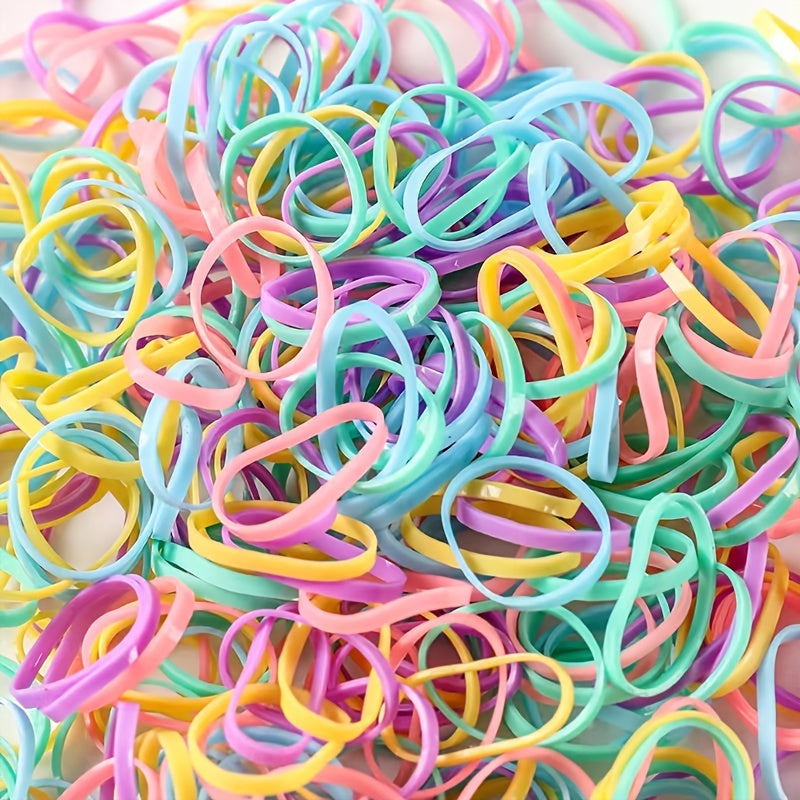 500 Colorful Disposable Hair Ties in Bird Storage Bag for Baby Girls