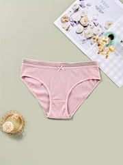 3 Pack Plus Size Panties Set Women's Plus Ribbed Knit Briefs
