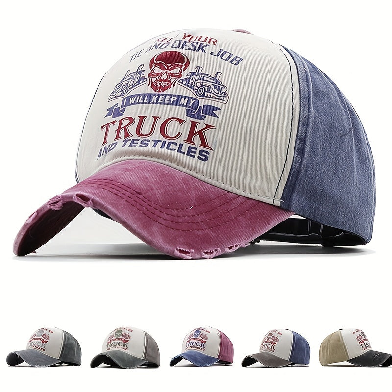 Distressed Denim Baseball Cap Washed Hat