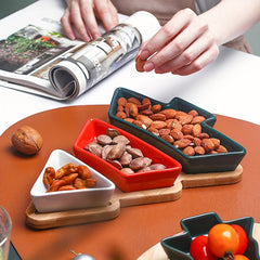 Christmas Decor Fruit Bowl Ceramic Plates Dishes Tray Snack Serving Tray