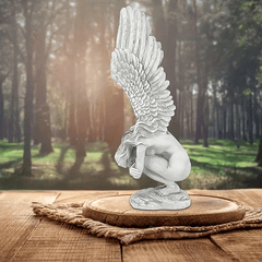1pc Squat Shy Angel Resin Crafts Birthday And Bright Figurine Yard Decor