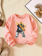 Girls' Dancing Bear Graphic Sweatshirt for Sports Party