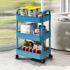 Kitchen Utility Cart with Wheels Plastic Storage Cart