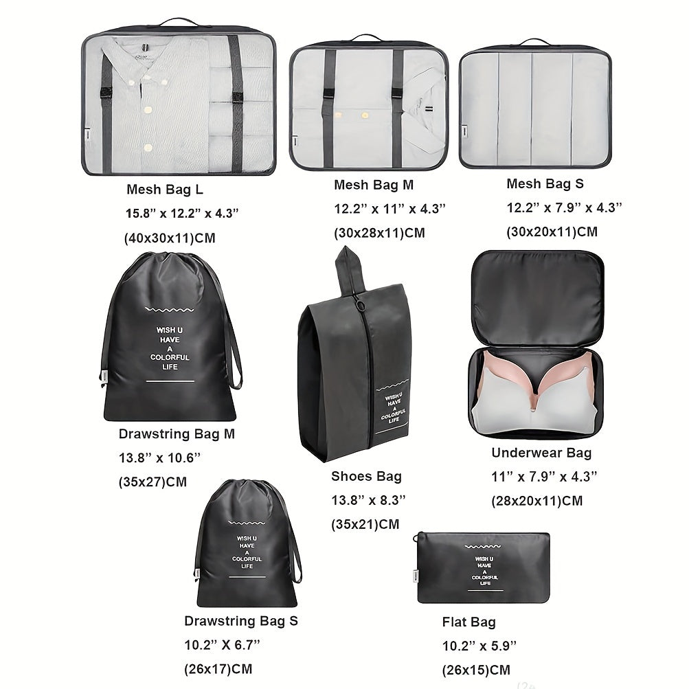 8 Set Packing Cubes For Suitcases Luggage Storage Bags Portable