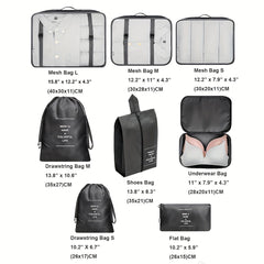 8 Set Packing Cubes For Suitcases Luggage Storage Bags Portable