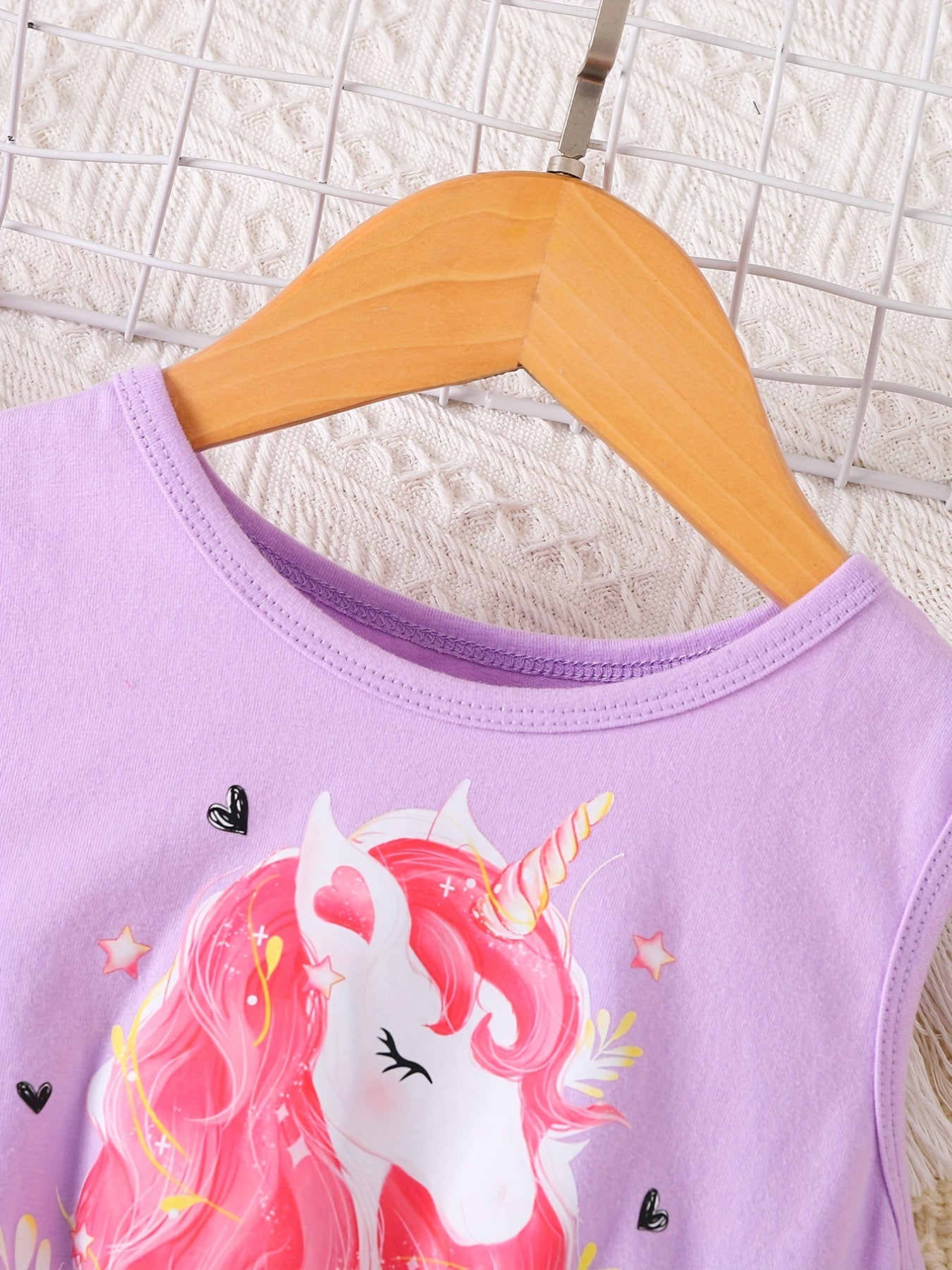 Toddler Girls Sleeveless Unicorn Dress for Beach Party