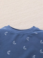 Newborn Baby Boys Moon Print Long Sleeve Sleepwear Set