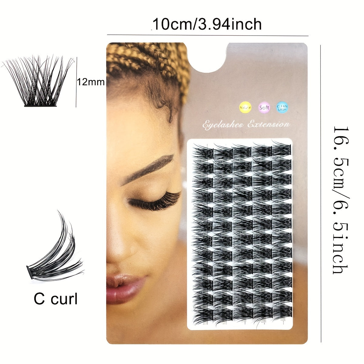 DIY Eyelash Extension C D Curling Volume Lashes Cluster
