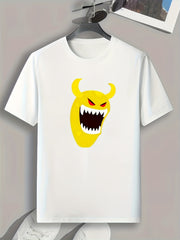 Monster Print Men's Sports T-shirt Graphic Tee for Fitness Activities
