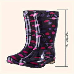 Women's Waterproof High Tube Rain Boots Wear Resistant Non Slip