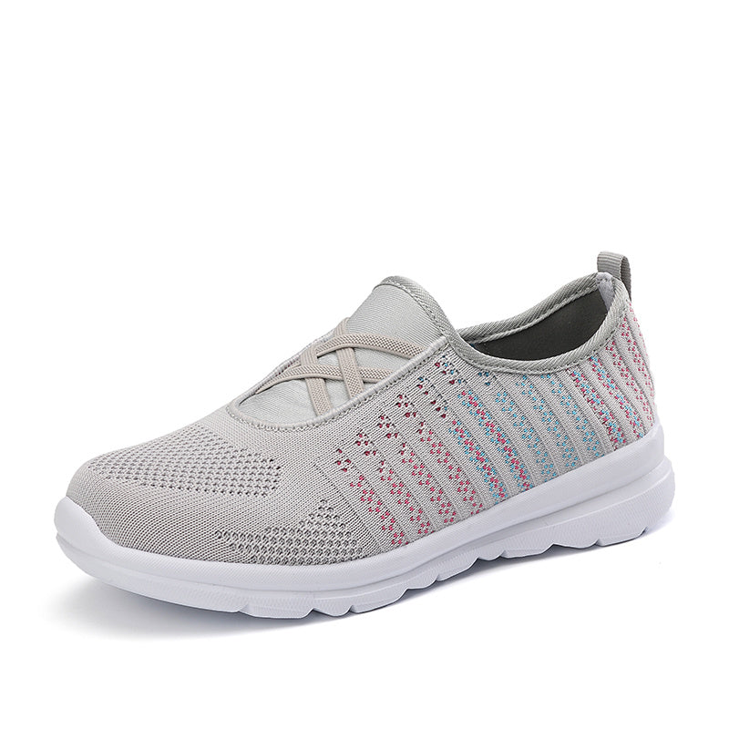 Women's Cross Strap Mesh Flat Shoes Slip On Sports Shoes Lightweight