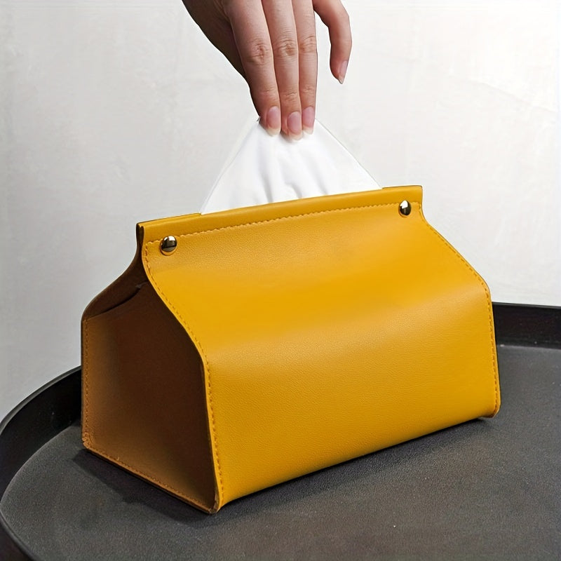 Modern PU Leather Tissue Box Cover for Home and Car