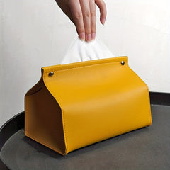 Modern PU Leather Tissue Box Cover for Home and Car