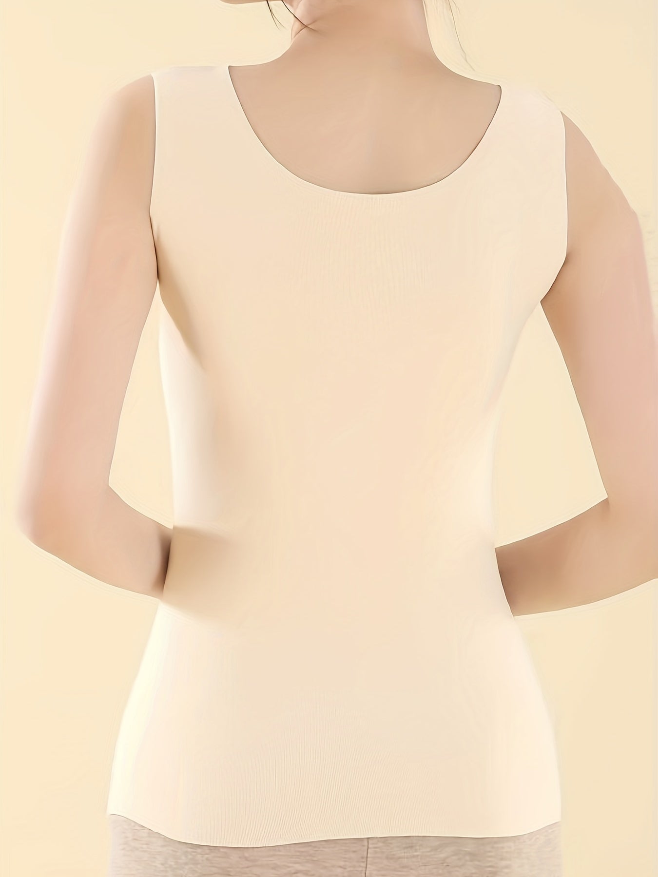 Solid Thermal V Neck Sleeveless Top Women's Lingerie