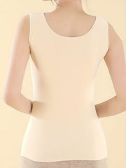 Solid Thermal V Neck Sleeveless Top Women's Lingerie