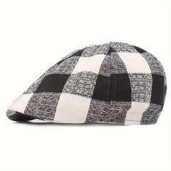 Plaid Newsboy Cap Beret Hat For Men
