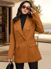 Double Breasted Lapel Neck Blazer Long Sleeve Blazer