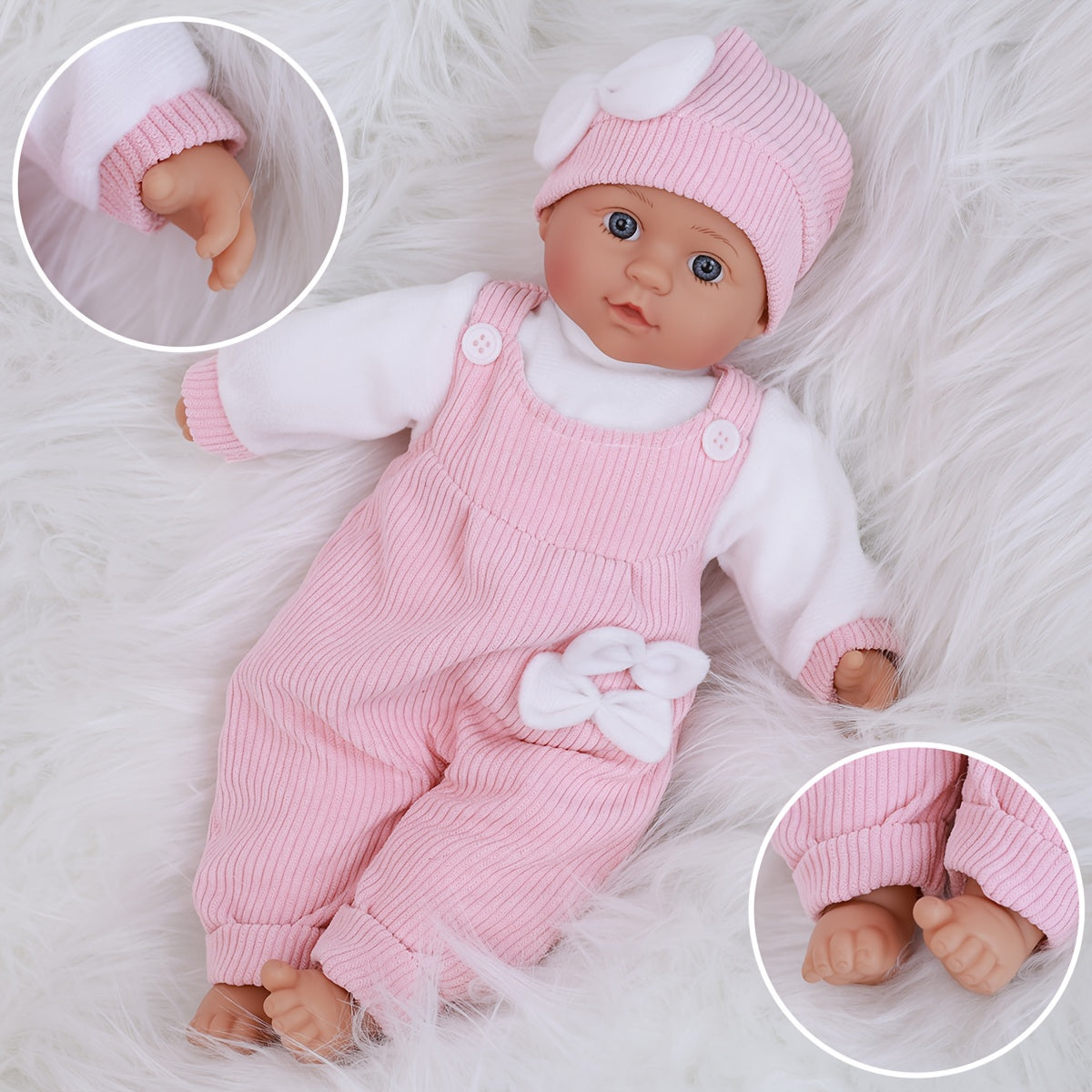 16 Inch Reborn Doll in Pink Style for Boys and Girls