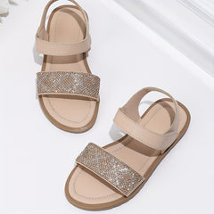 Girls Rhinestone Open Toe Sandals Outdoor Beach Summer Lightweight Shoes