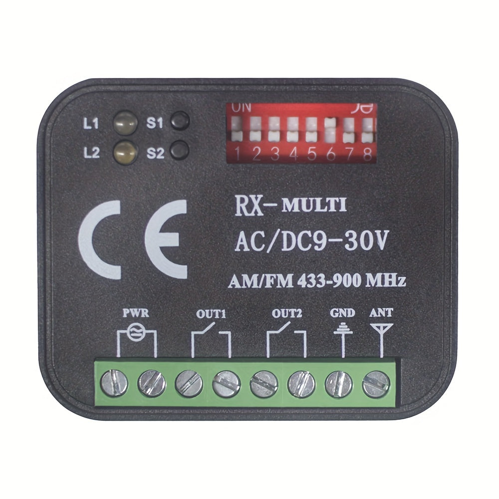 Universal Garage Door Remote Control Receiver 2 CH 433 868 MHz Transmitter RX