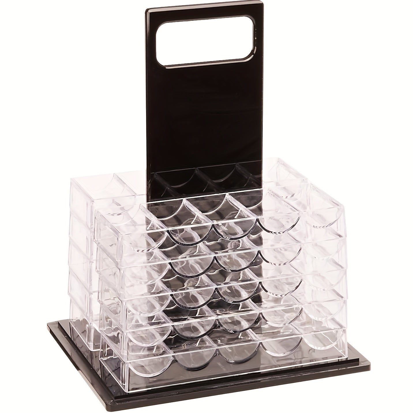 10pcs Acrylic Poker Chip Tray Holds 100 Chips Clear Box Chip Holder