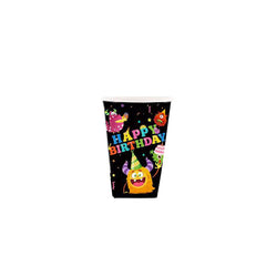 10pcs Monster Themed Party Disposable Tableware Paper Cups Plates