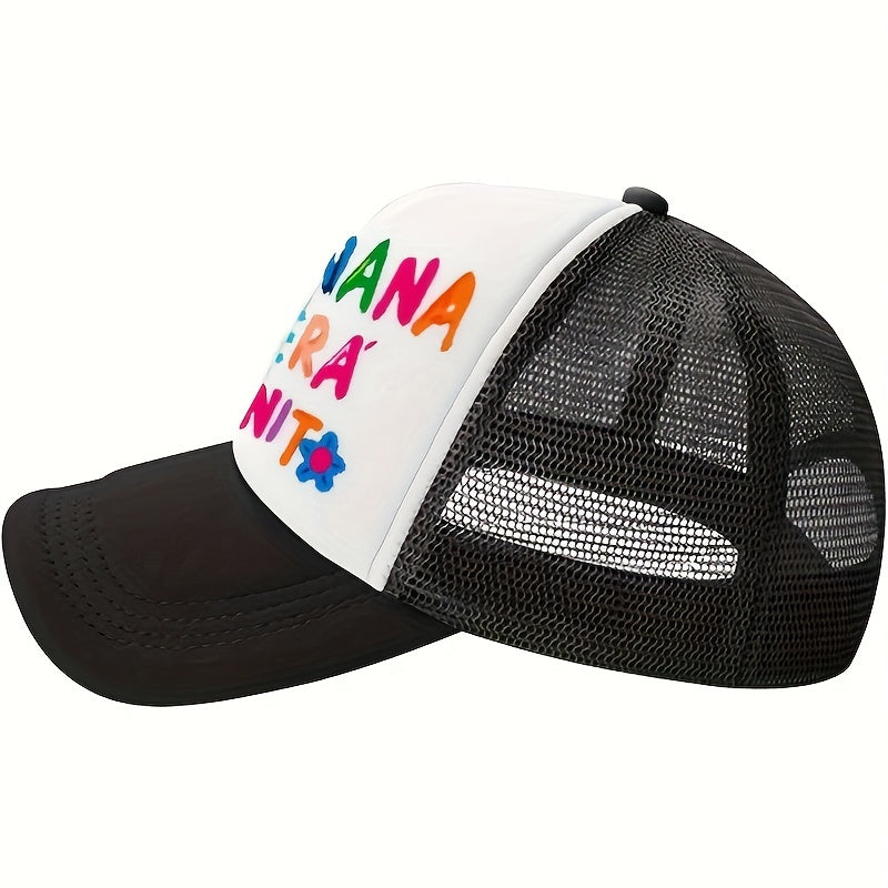 Colorful Letter Print Trucker Hat Mesh Candy Baseball Cap Casual Sunshade Dad