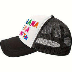 Colorful Letter Print Trucker Hat Mesh Candy Baseball Cap Casual Sunshade Dad