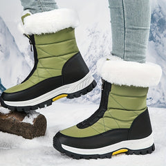 Women's Snow Boots Non Slip Warm Zipper Platform High Tube Boots