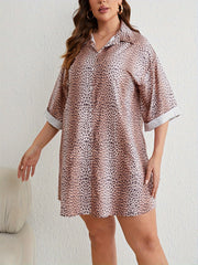 Leopard Print Button Up Oversized Blouse
