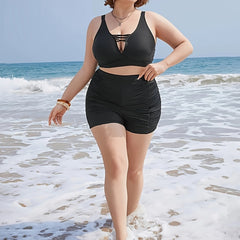 Ruched High Rise Bikini Bottoms