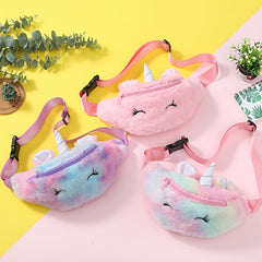 Girls Unicorn Plush Waist Bag Coin Purse Shoulder Bag