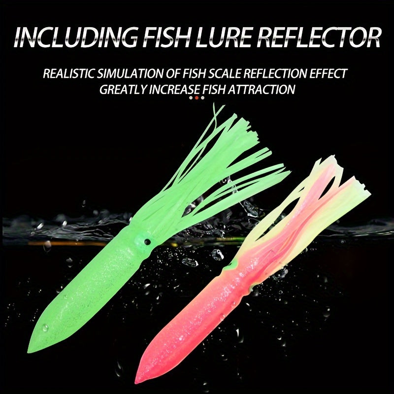 10pcs Luminous Squid Soft Baits 12 Inches Sea Fishing Bait