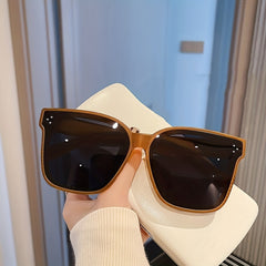 Polarized Square Frame Sunglasses Rivet Decor UV400