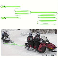 Heavy Snowmobile Tow Strap w/ Two Hook Emergency Off Tow Rope Snowmobile Accesso