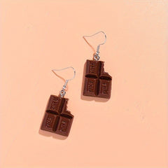 Chocolate Pendant Earrings Retro Party Jewelry for Women Mom Friends